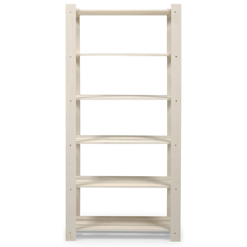 Utility 29.53 W Solid Wood Shelving Unit White